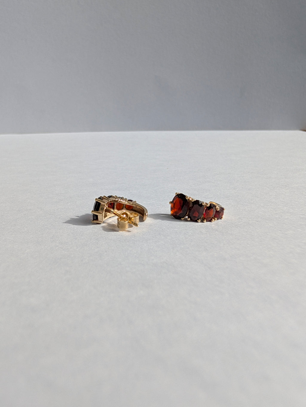 Garnet Tapered Earrings