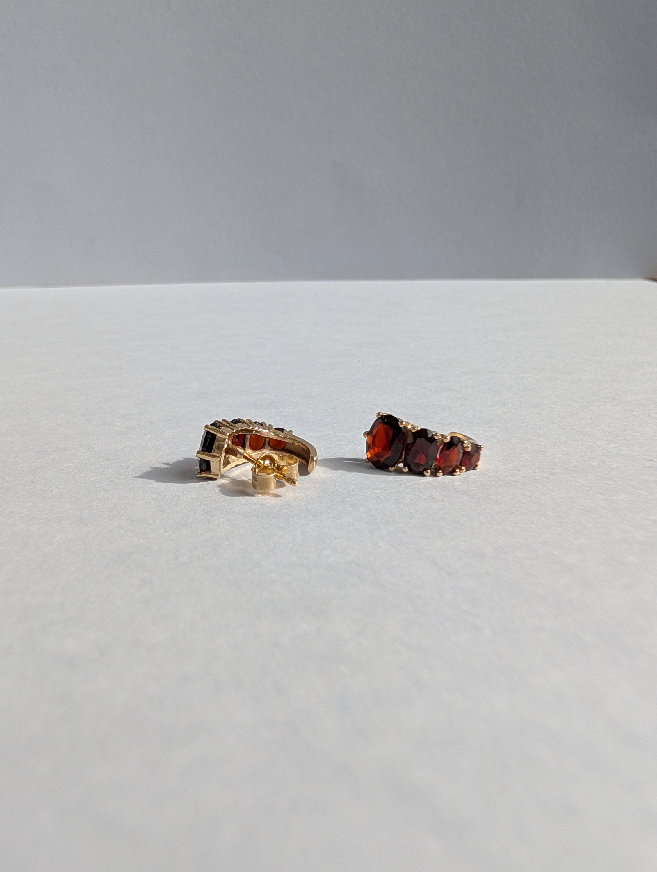 Garnet Tapered Earrings