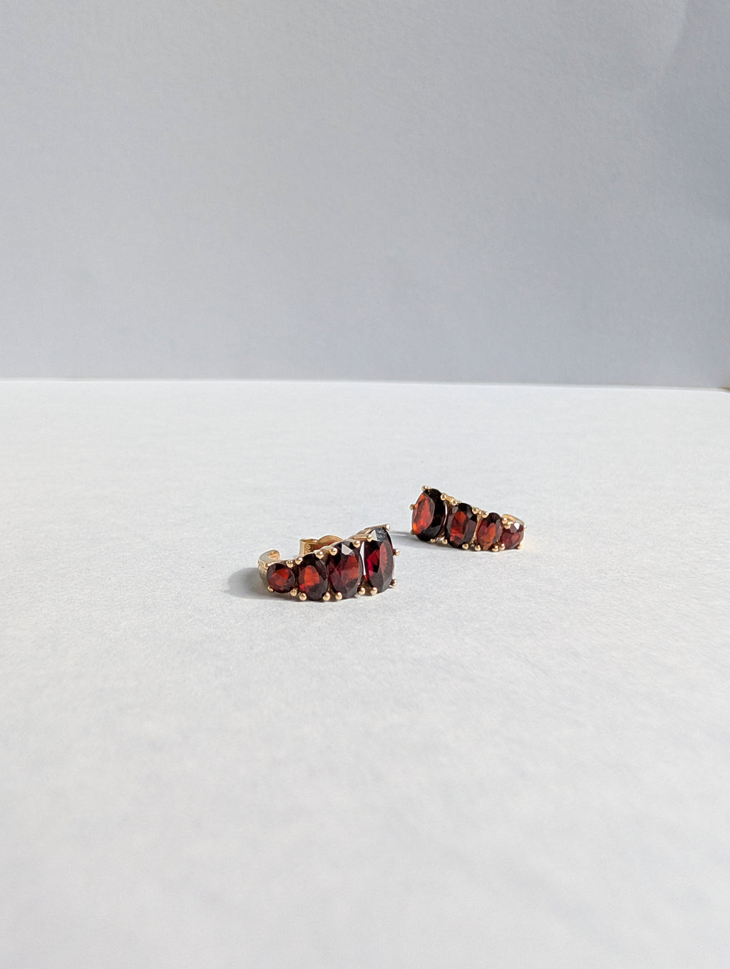 Garnet Tapered Earrings
