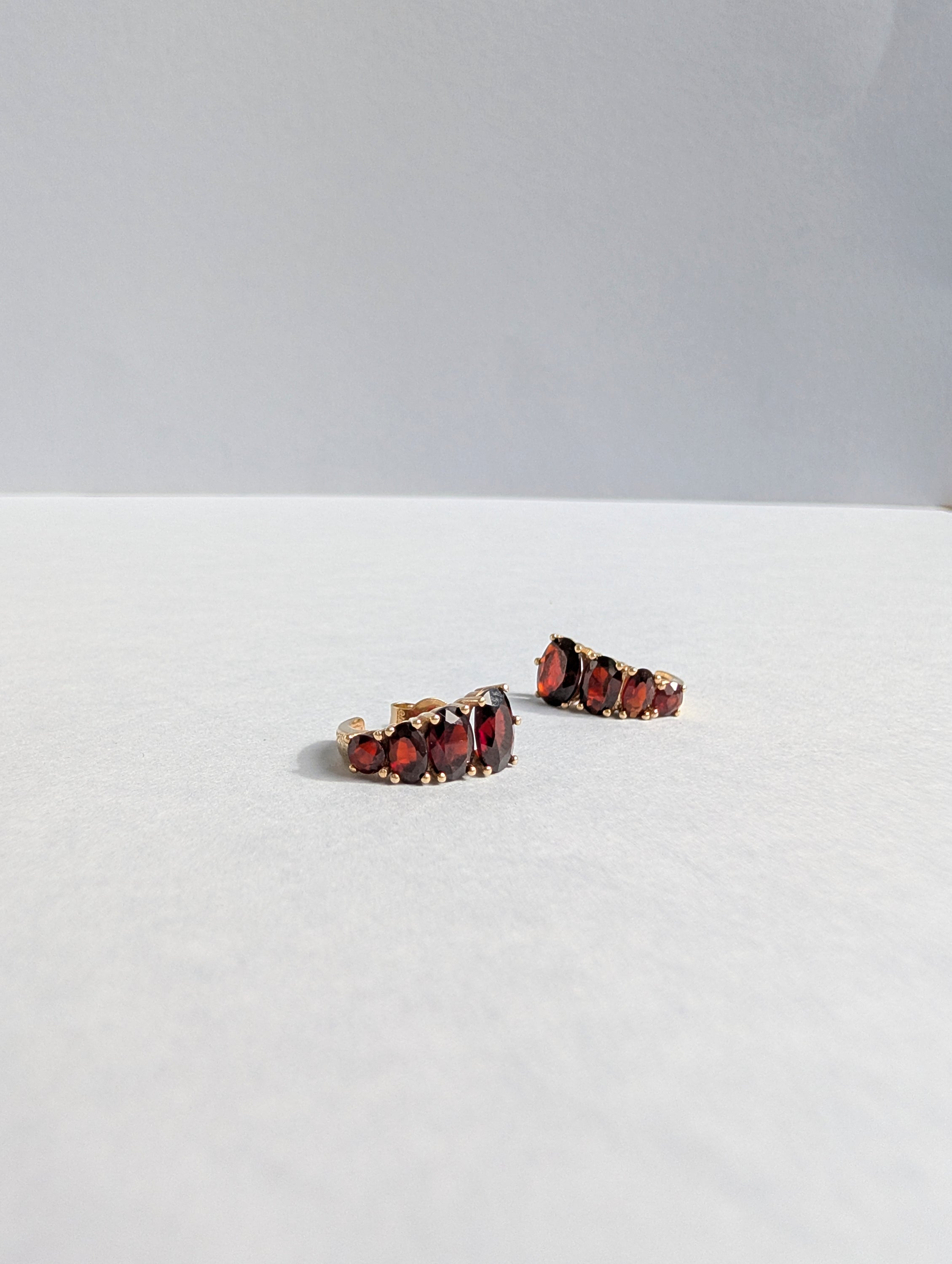 Garnet Tapered Earrings