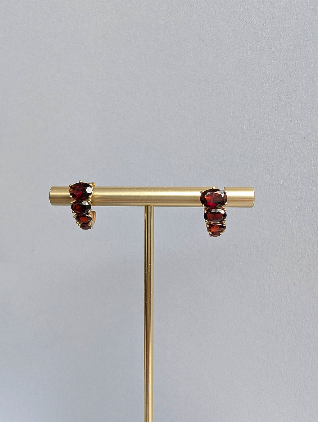 Garnet Tapered Earrings