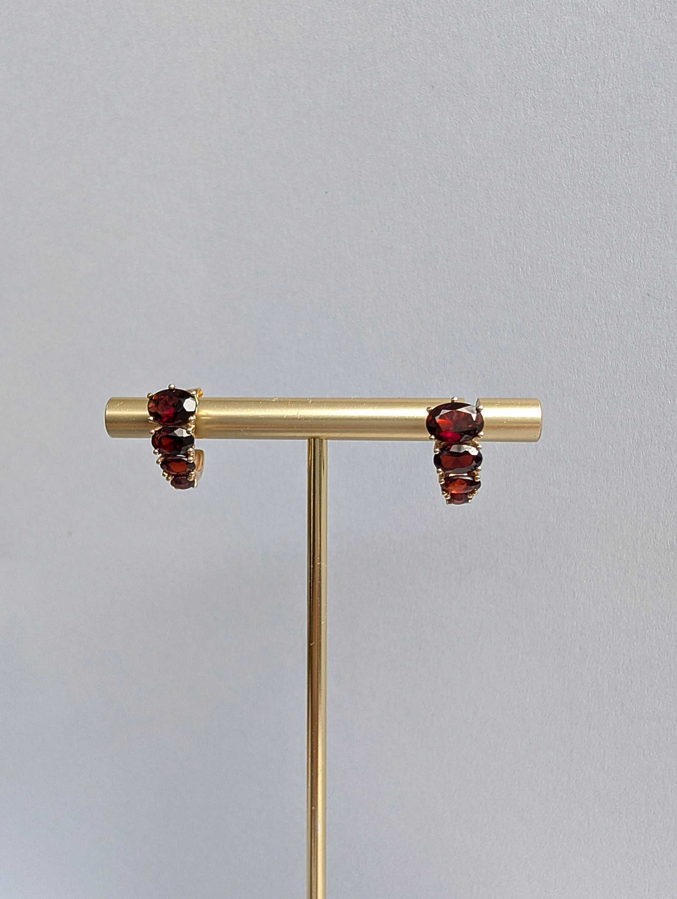 Garnet Tapered Earrings