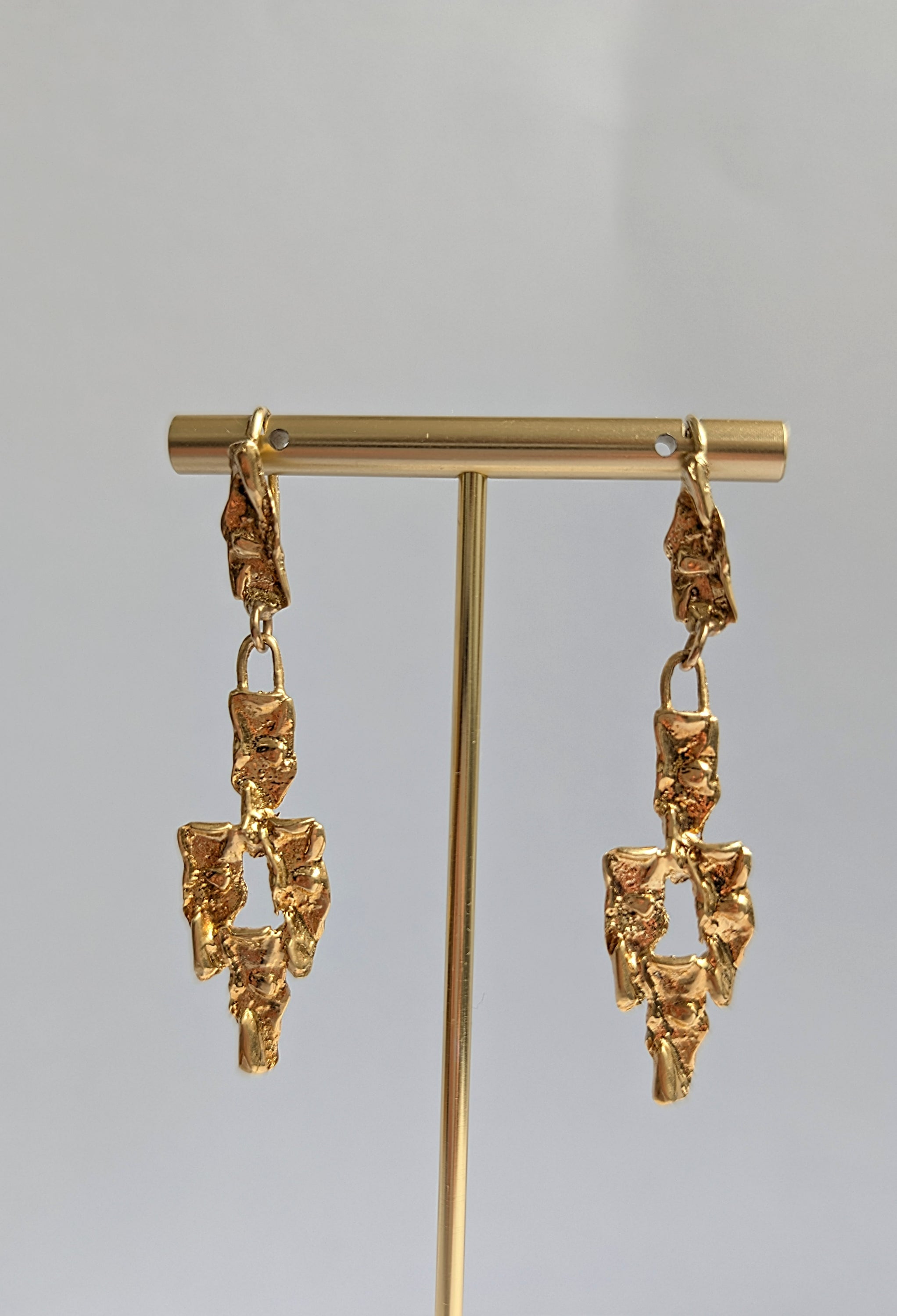 Abstract solid gold earrings