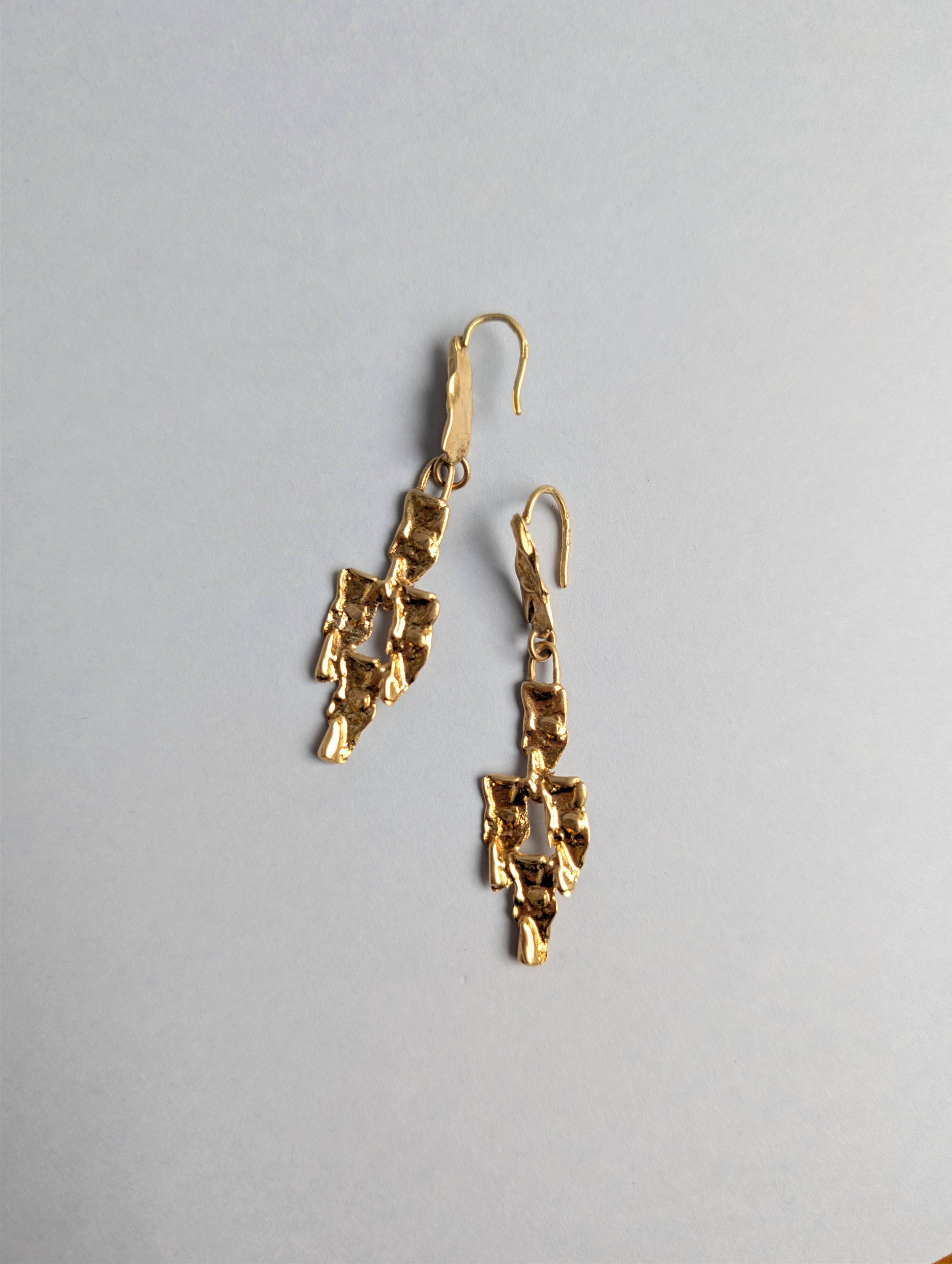 Abstract solid gold earrings