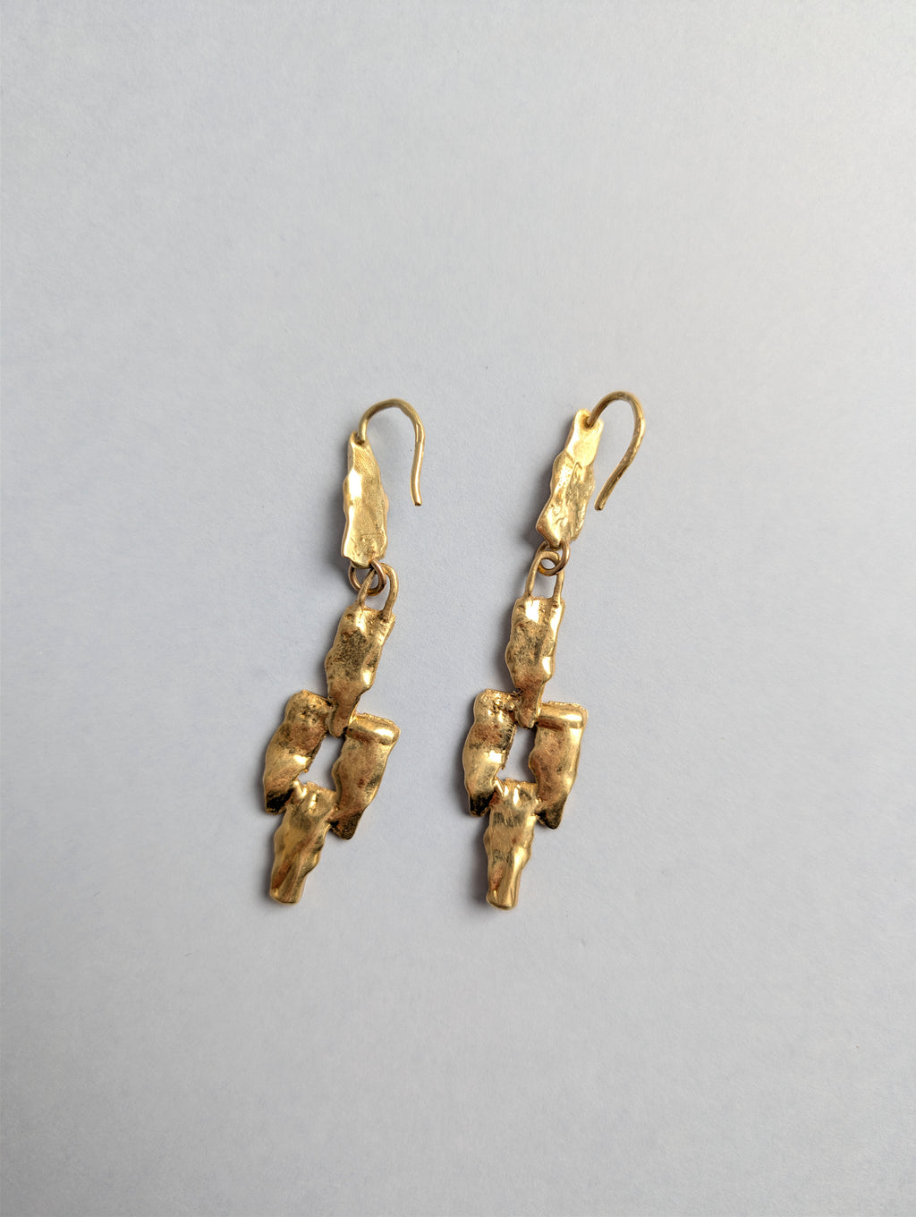 Abstract solid gold earrings
