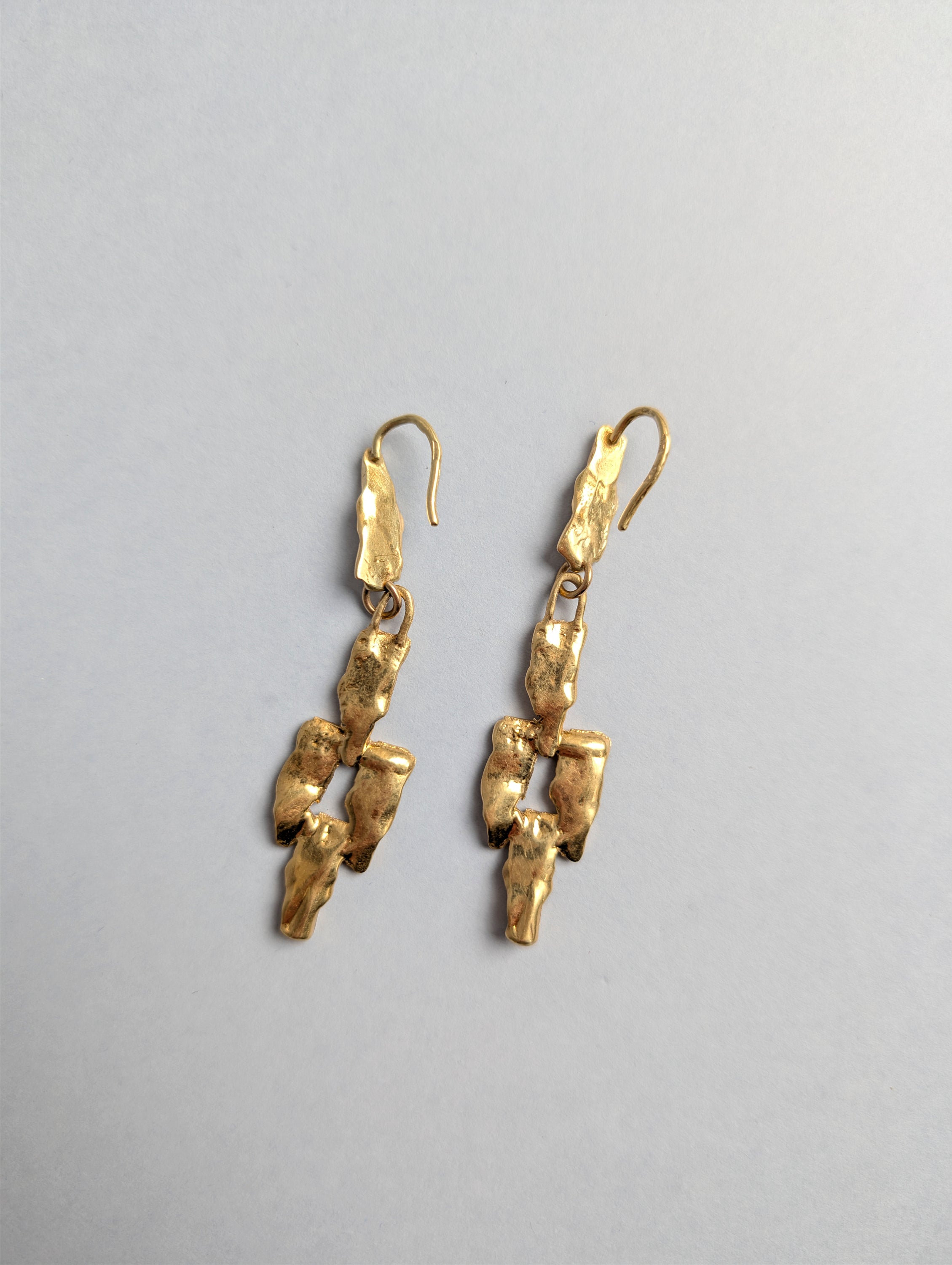 Abstract solid gold earrings