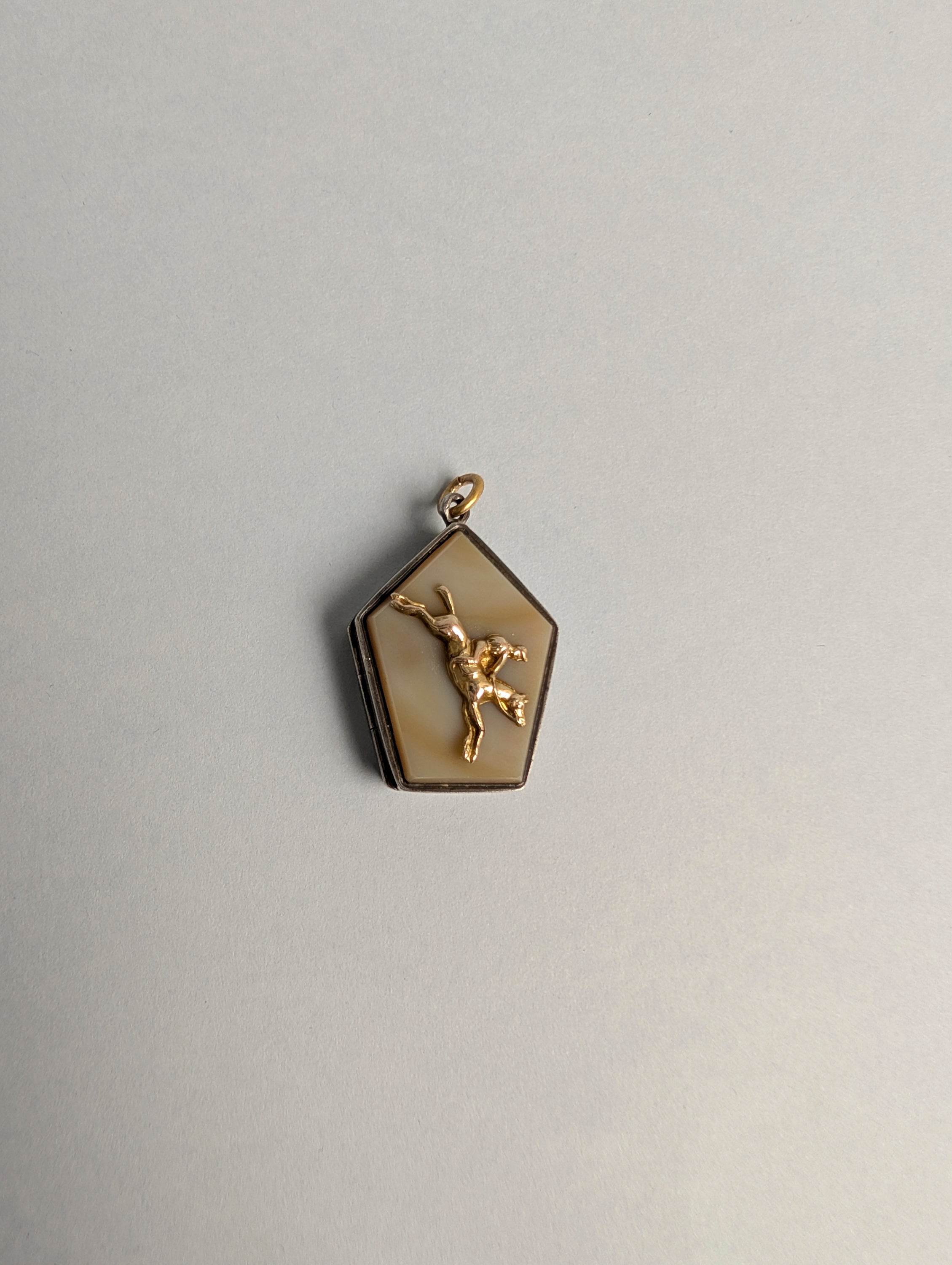 Mother of Pearl Horse & Jockey Locket