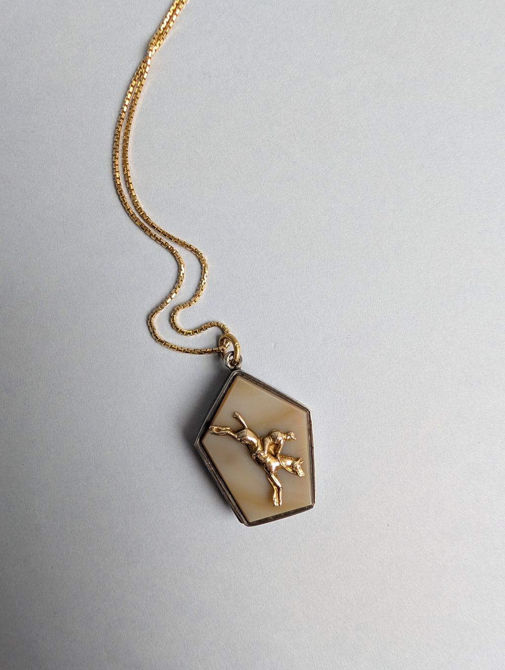 Mother of Pearl Horse & Jockey Locket