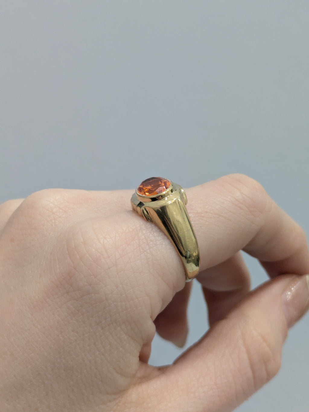 Chunky Orange Sapphire Ring