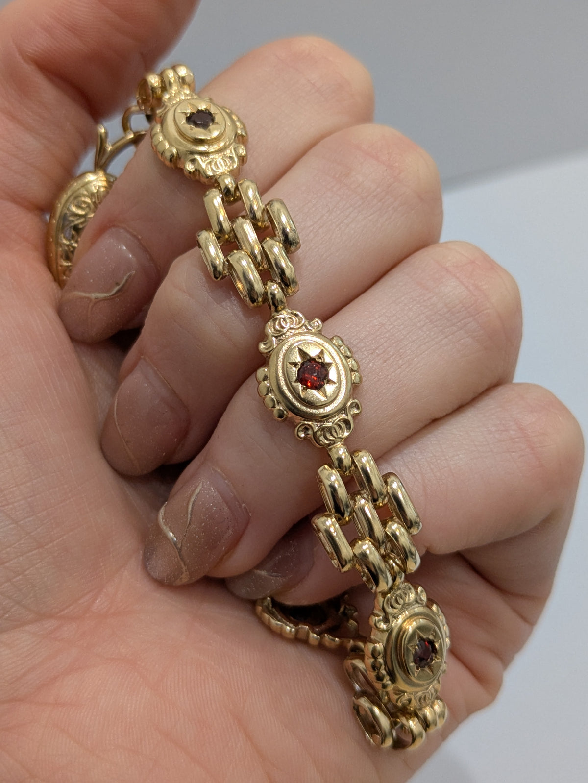 Victorian Garnet Gate Bracelet