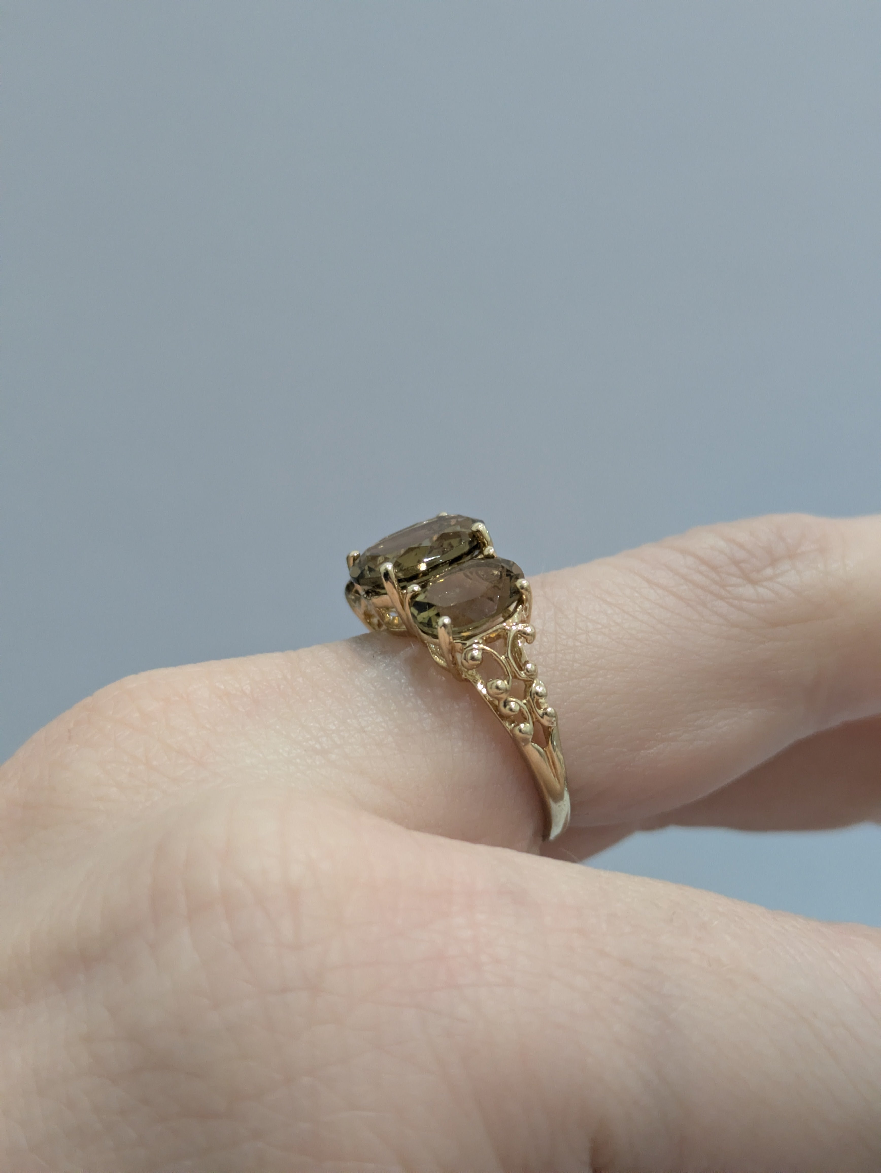 Green Quartz Trilogy Ring