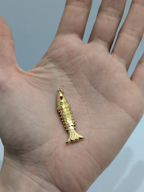 14ct Moving Fish Charm
