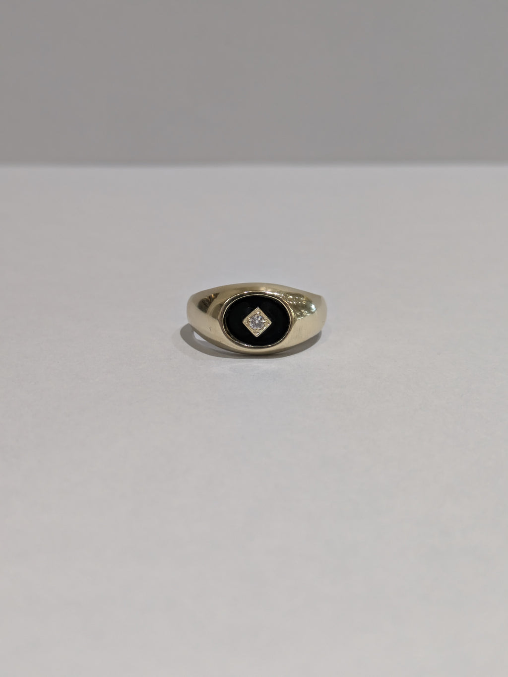 Men's Onyx and Diamond Signet