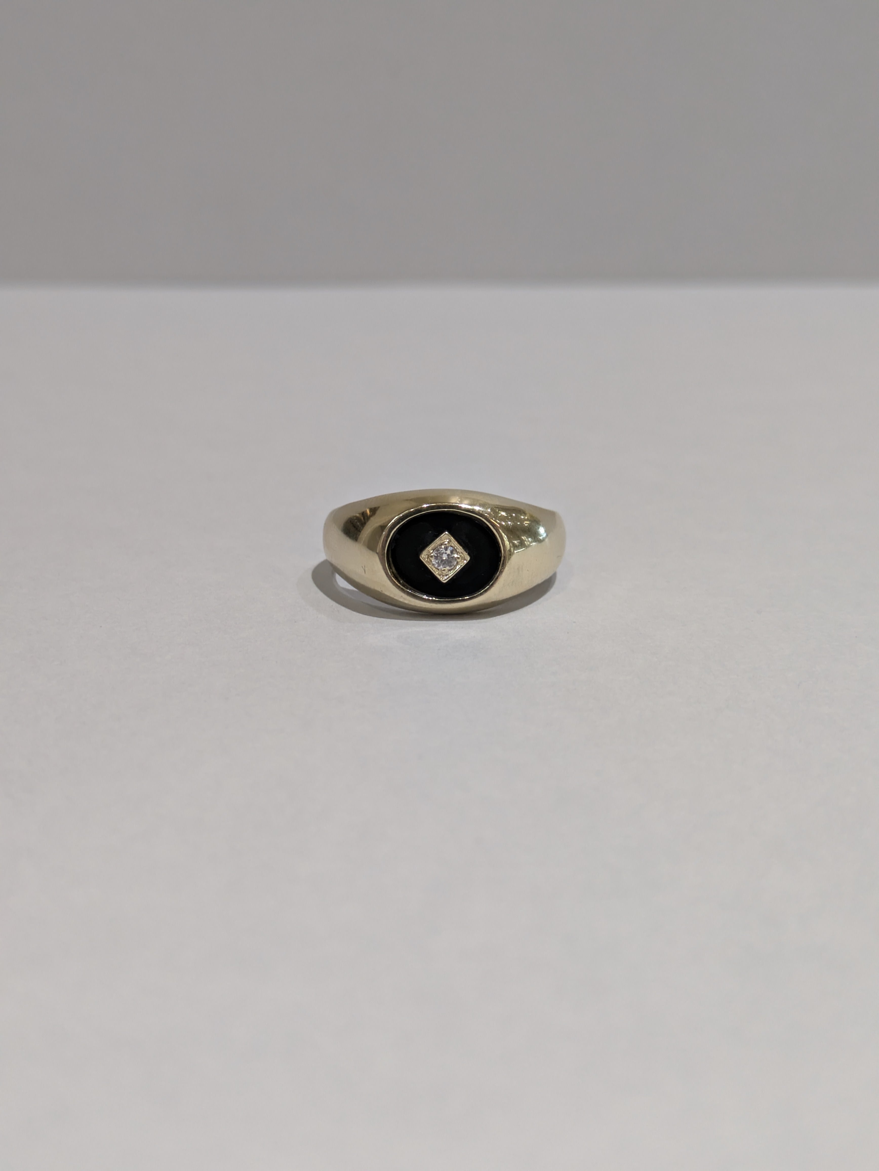 Men's Onyx and Diamond Signet