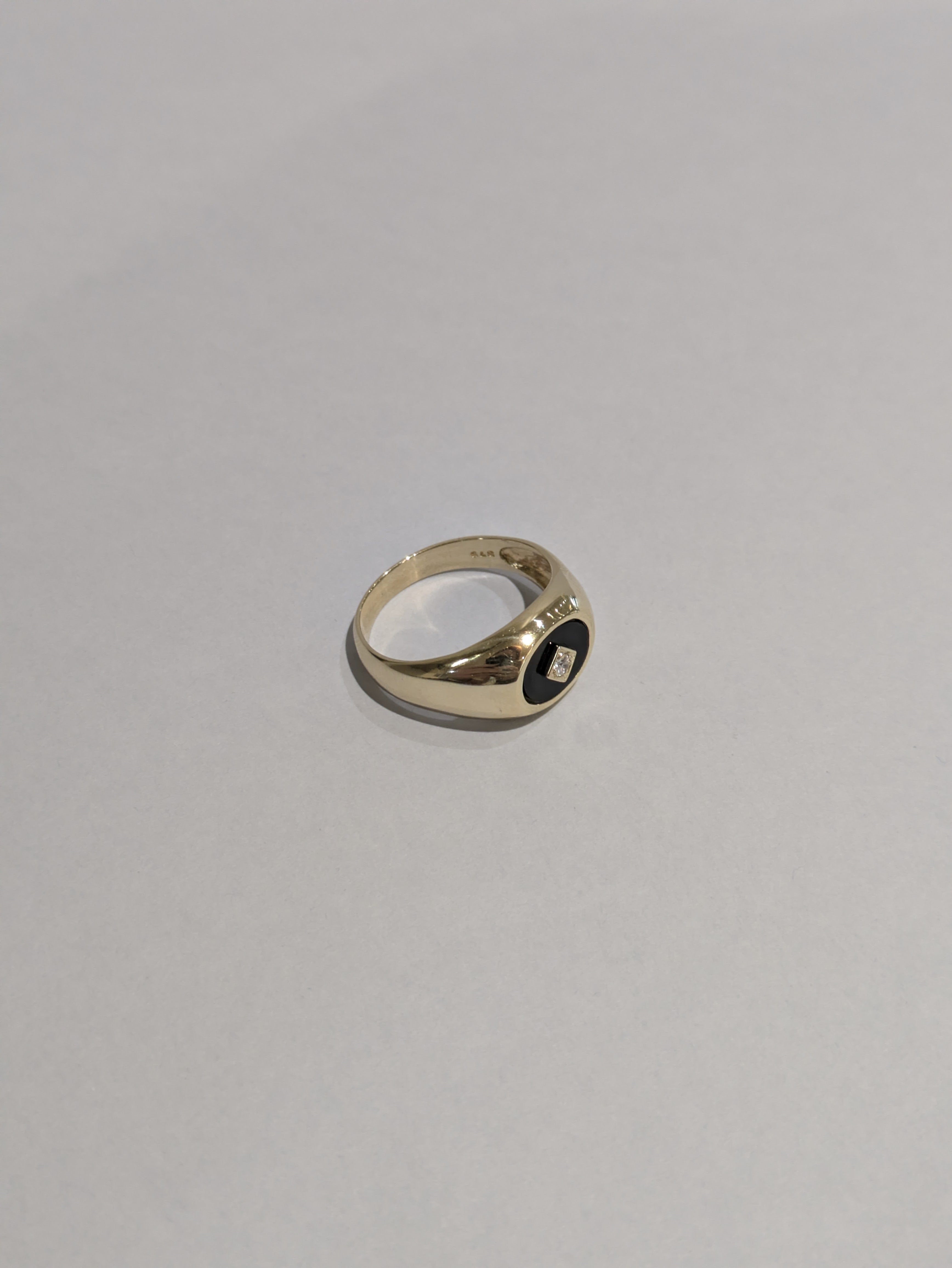 Men's Onyx and Diamond Signet