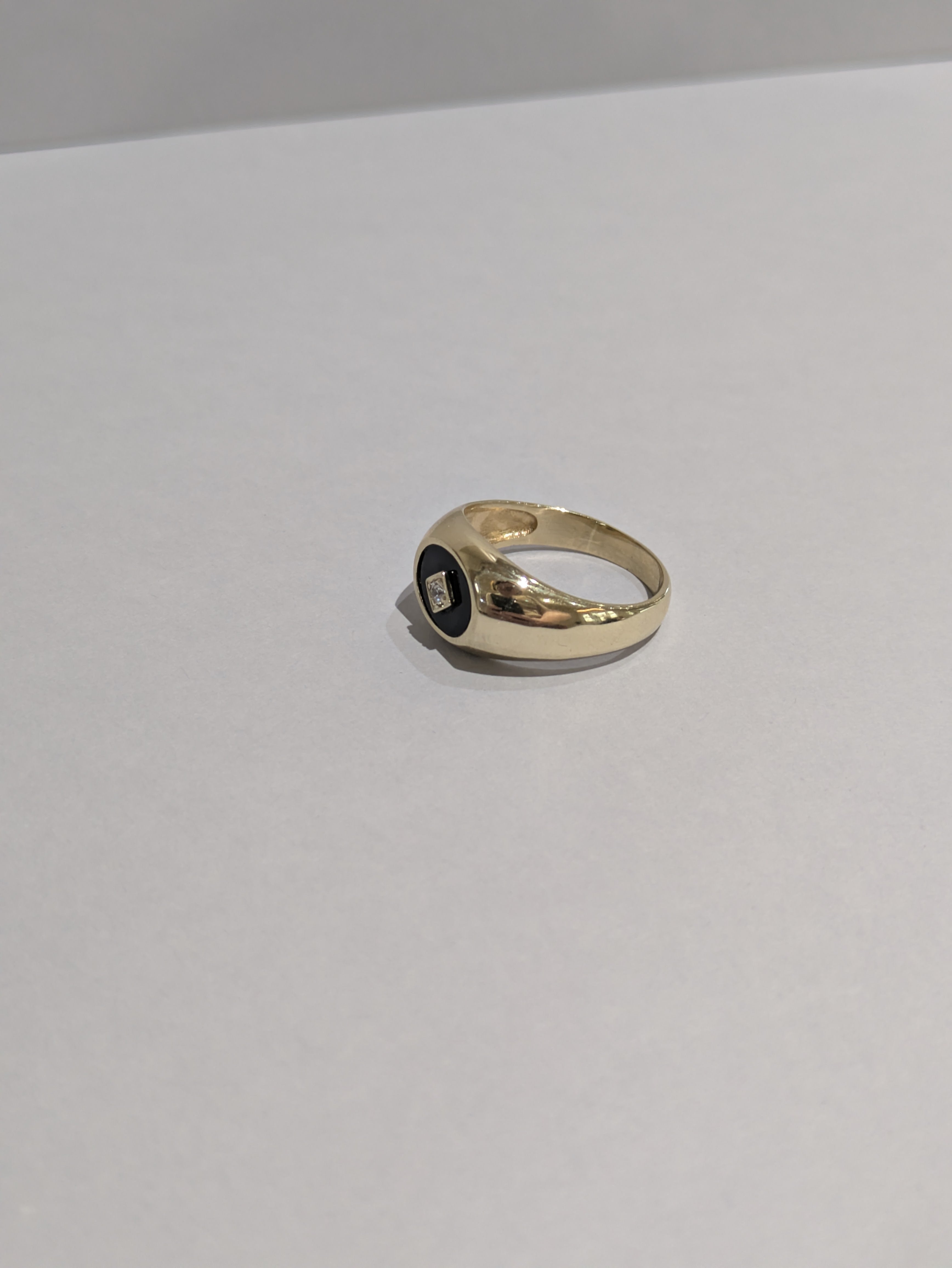 Men's Onyx and Diamond Signet