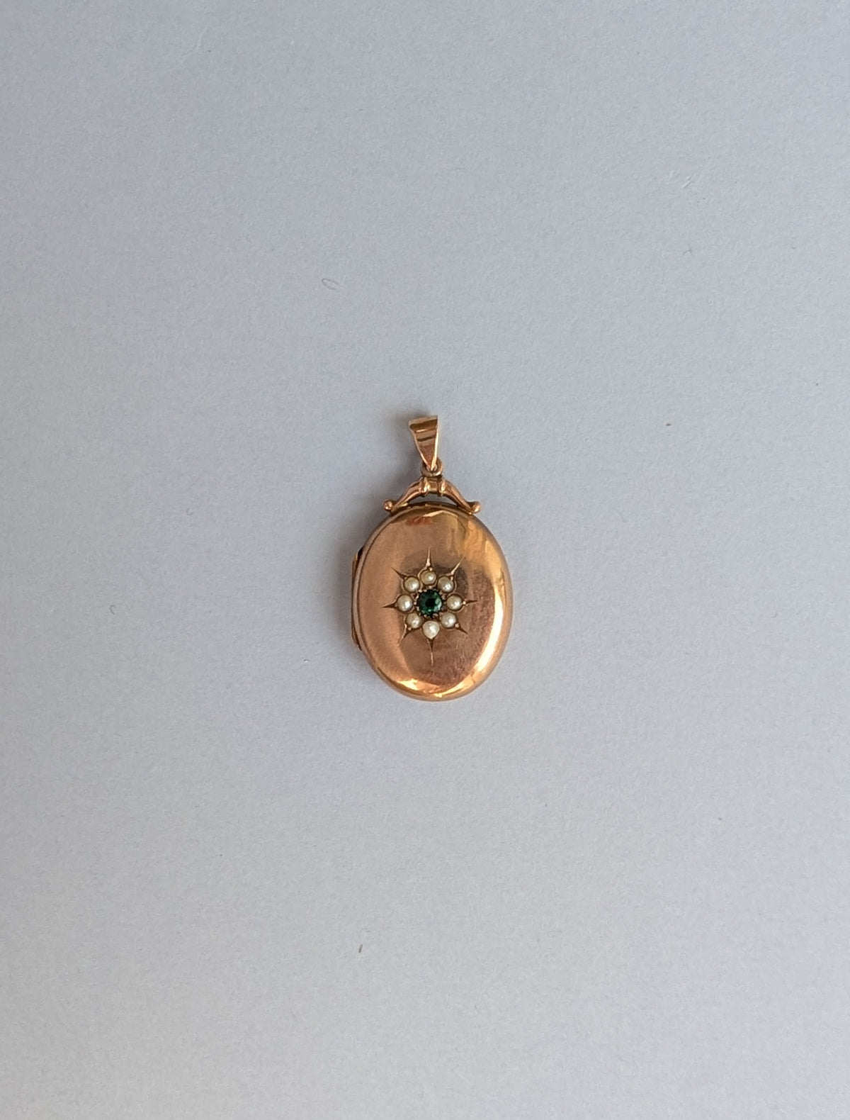 Rose Gold Locket with Gem Cluster