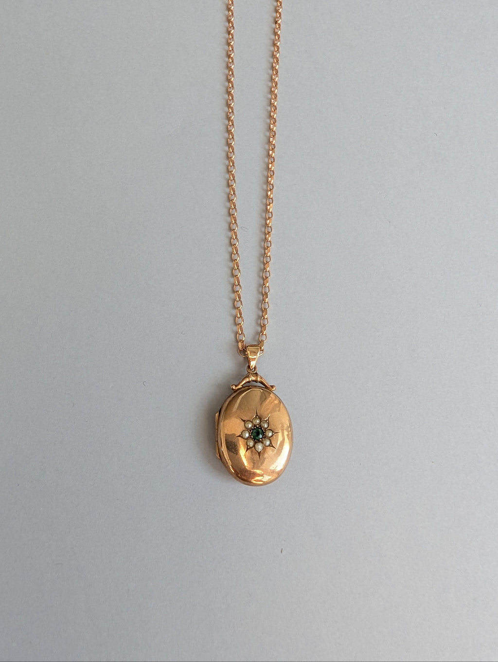 Rose Gold Locket with Gem Cluster