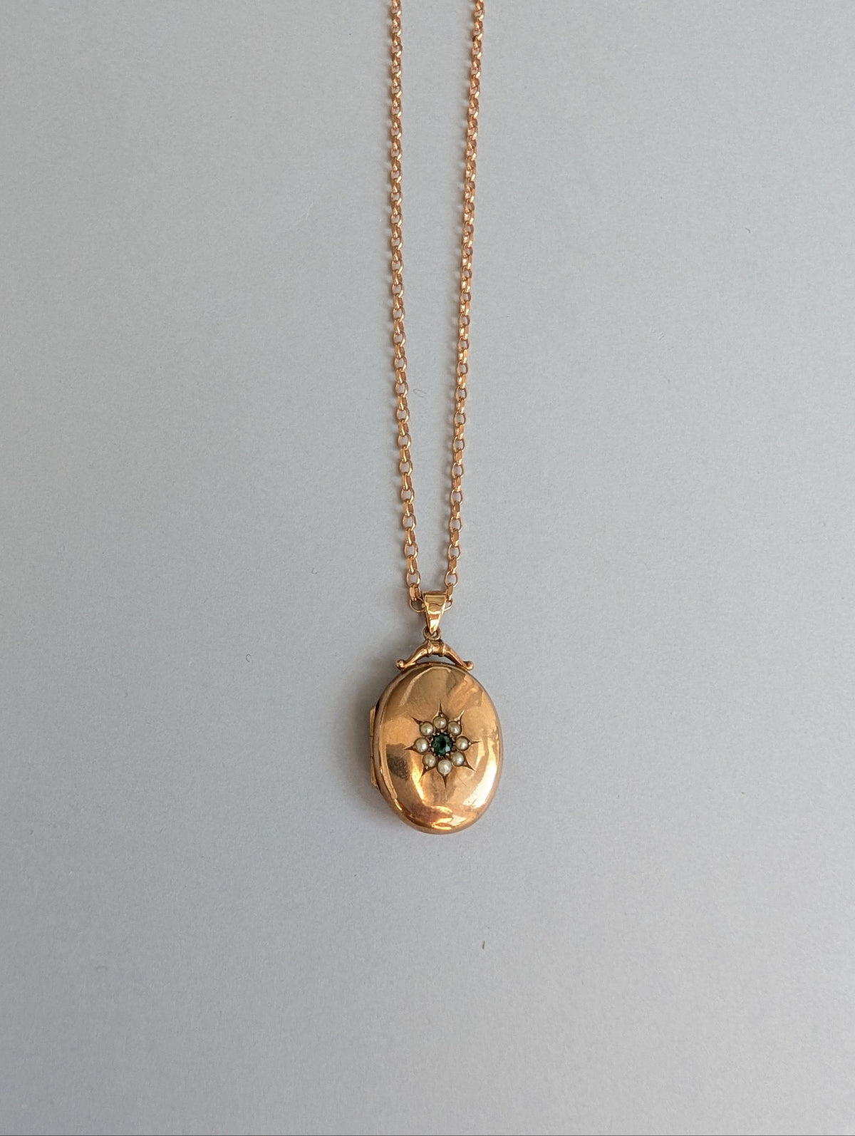 Rose Gold Locket with Gem Cluster