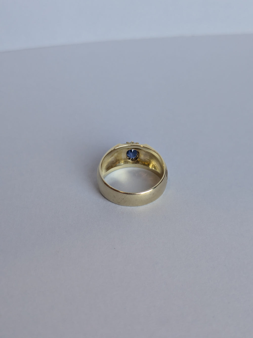 Sapphire and Diamond Halo Cigar Band