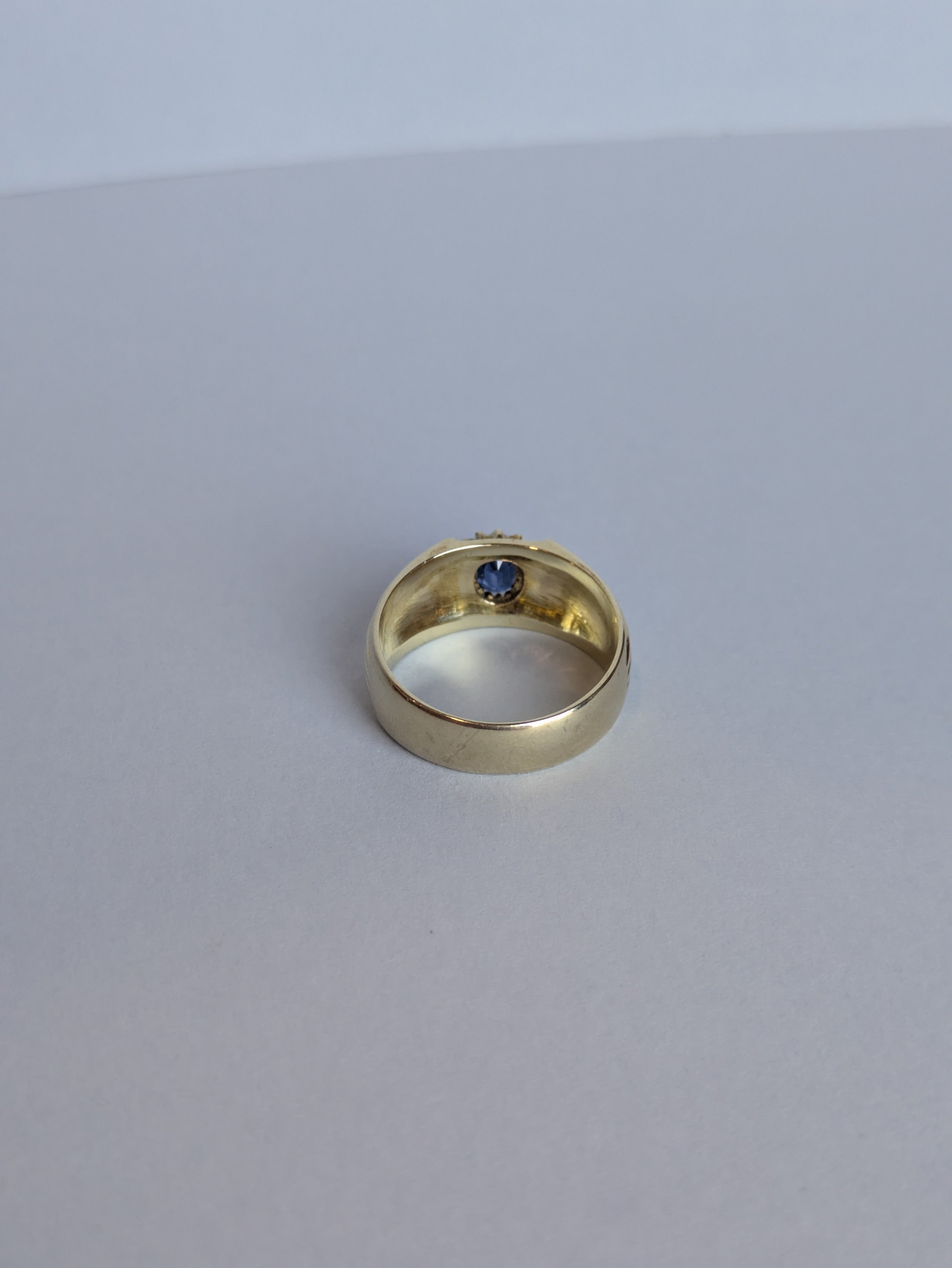 Sapphire and Diamond Halo Cigar Band