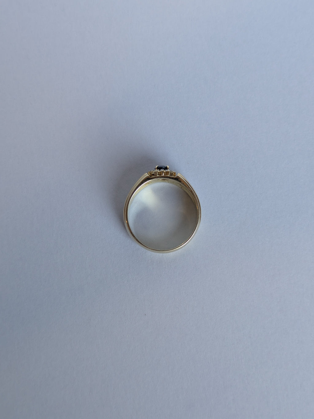 Sapphire and Diamond Halo Cigar Band