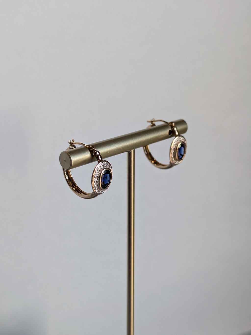 18ct Hoop Sapphire Earrings