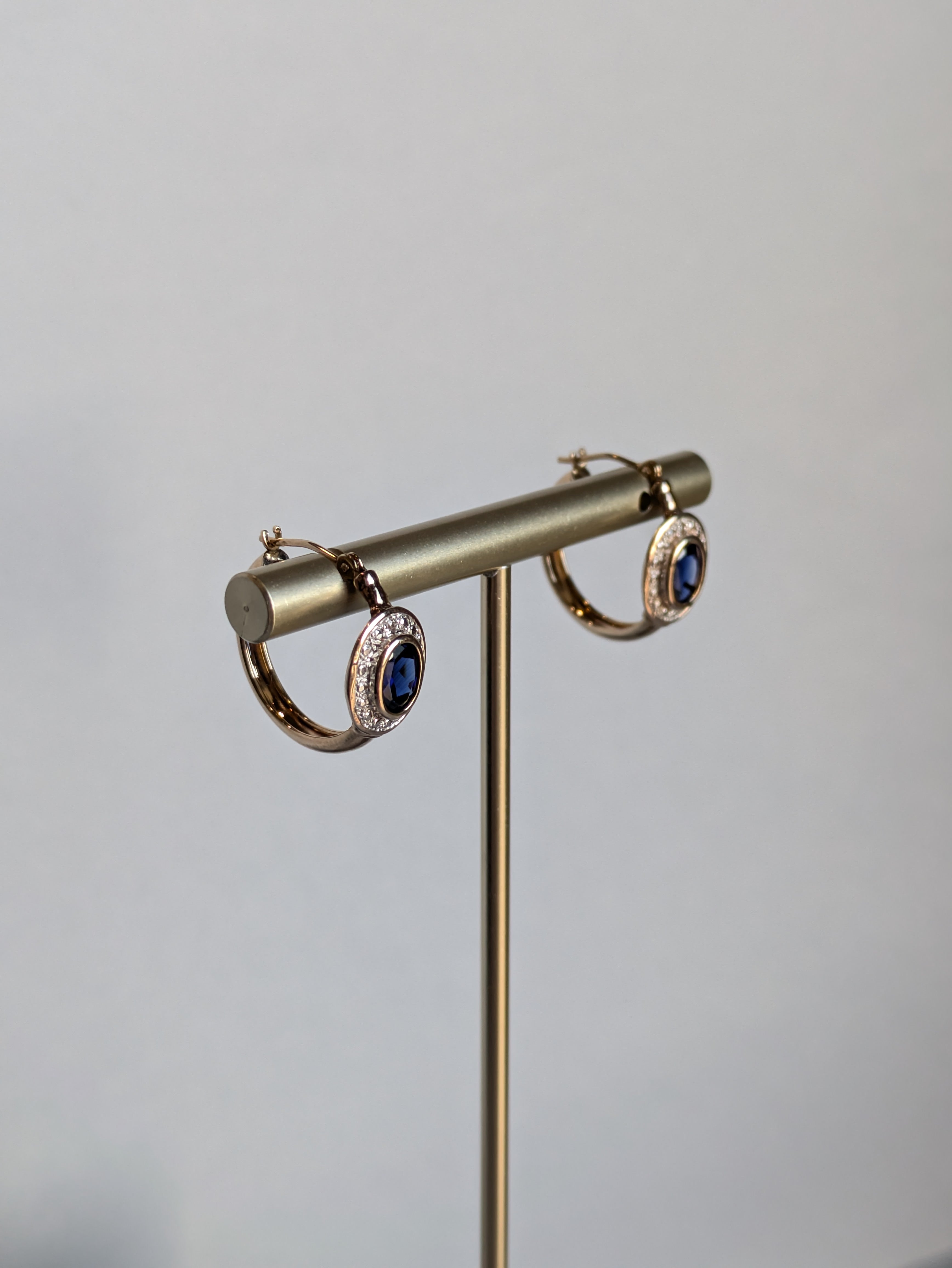 18ct Hoop Sapphire Earrings