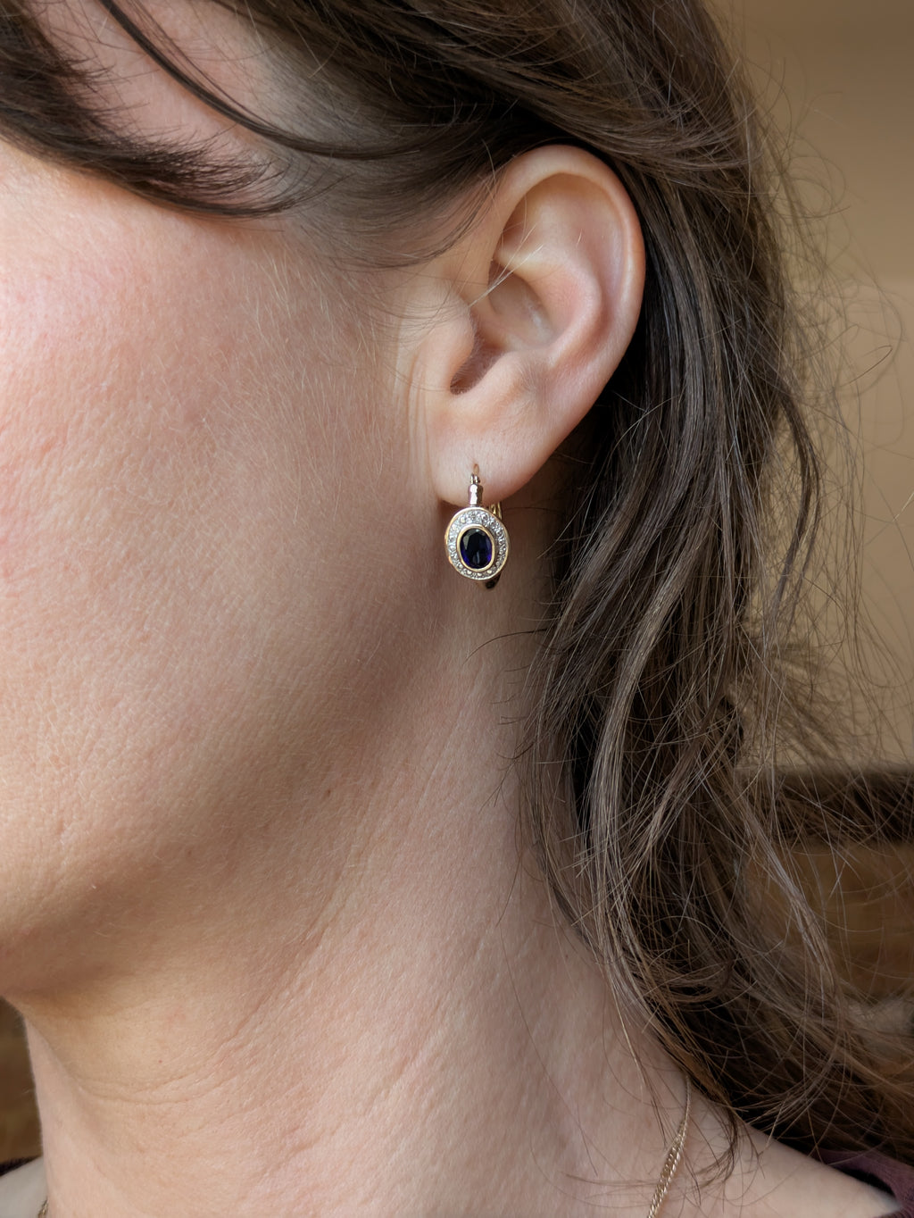 18ct Hoop Sapphire Earrings