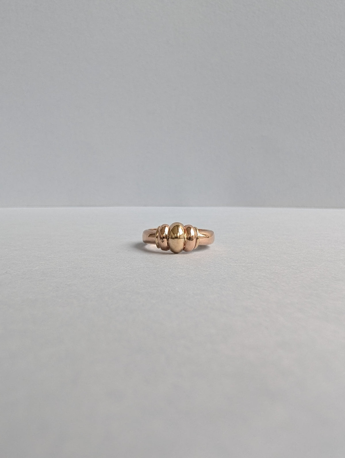 Two- Tone Gold Rounded Bar Ring