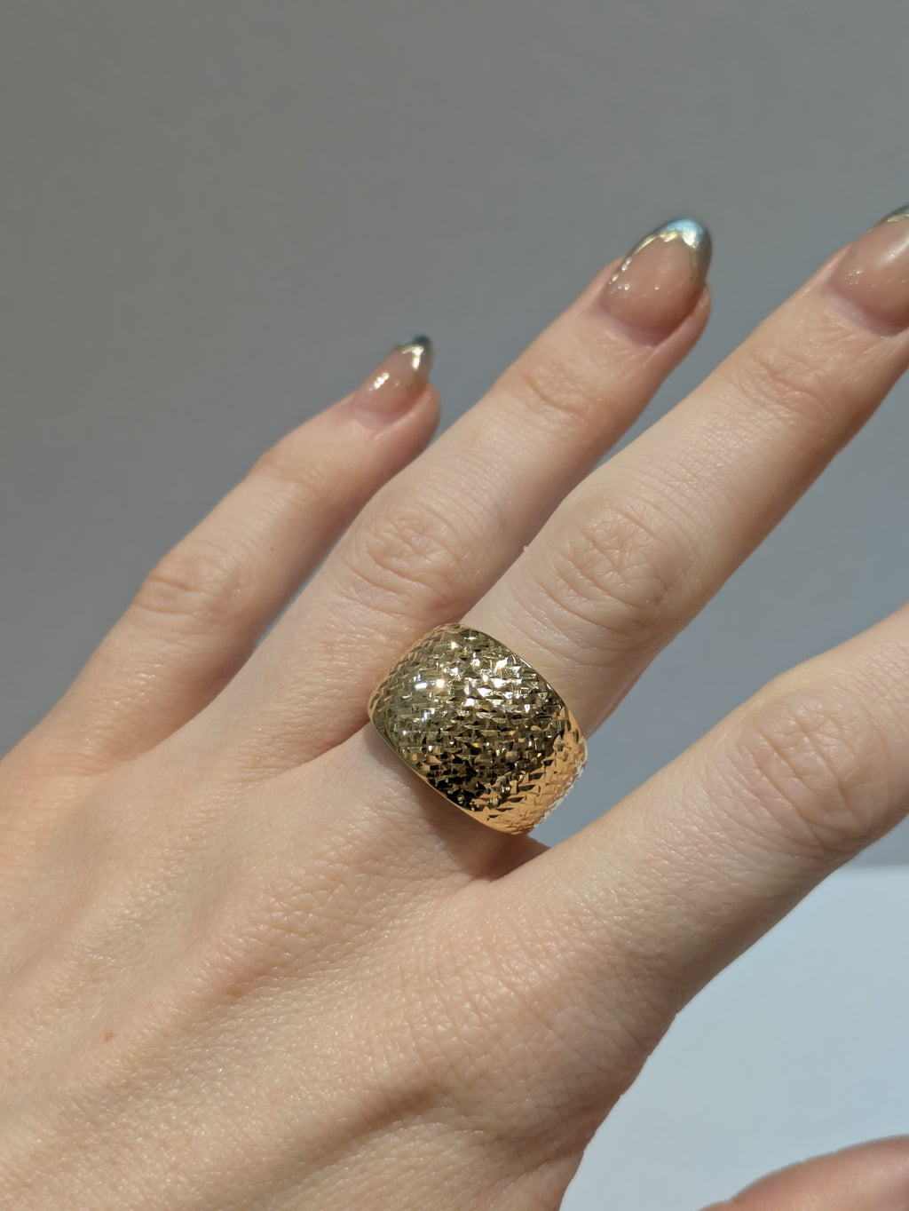 Textured Gold Dome Ring
