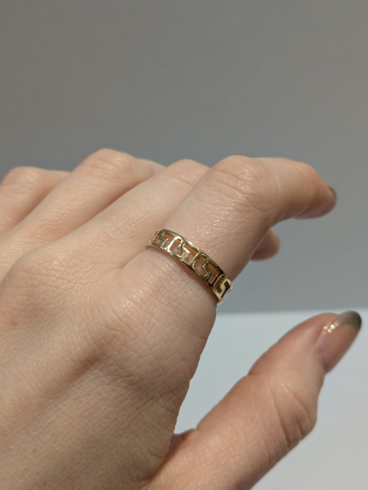 Greek Key Gold Ring