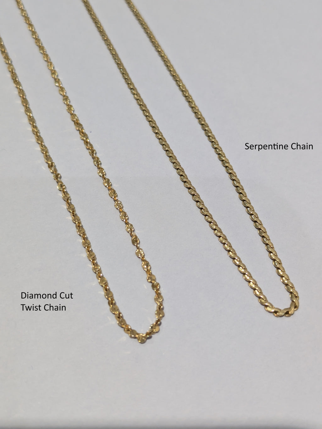 18ct Yellow Diamond Cut Twist Chain