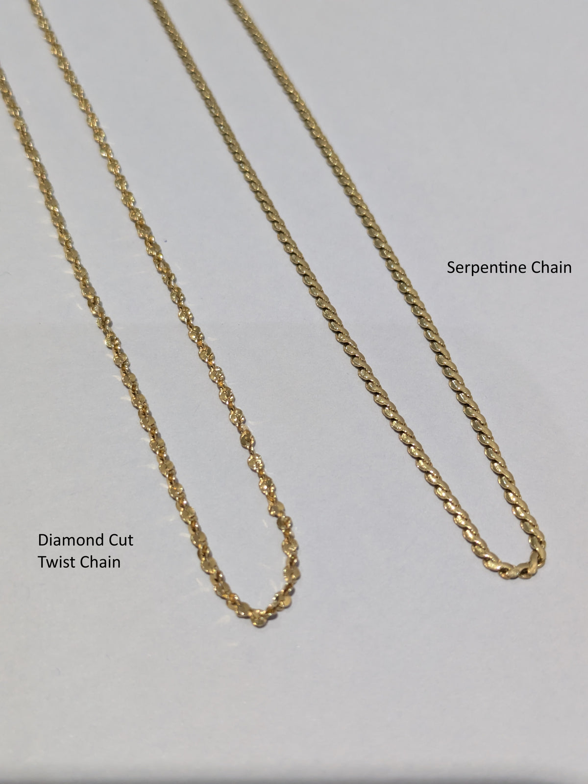 18ct Yellow Diamond Cut Twist Chain