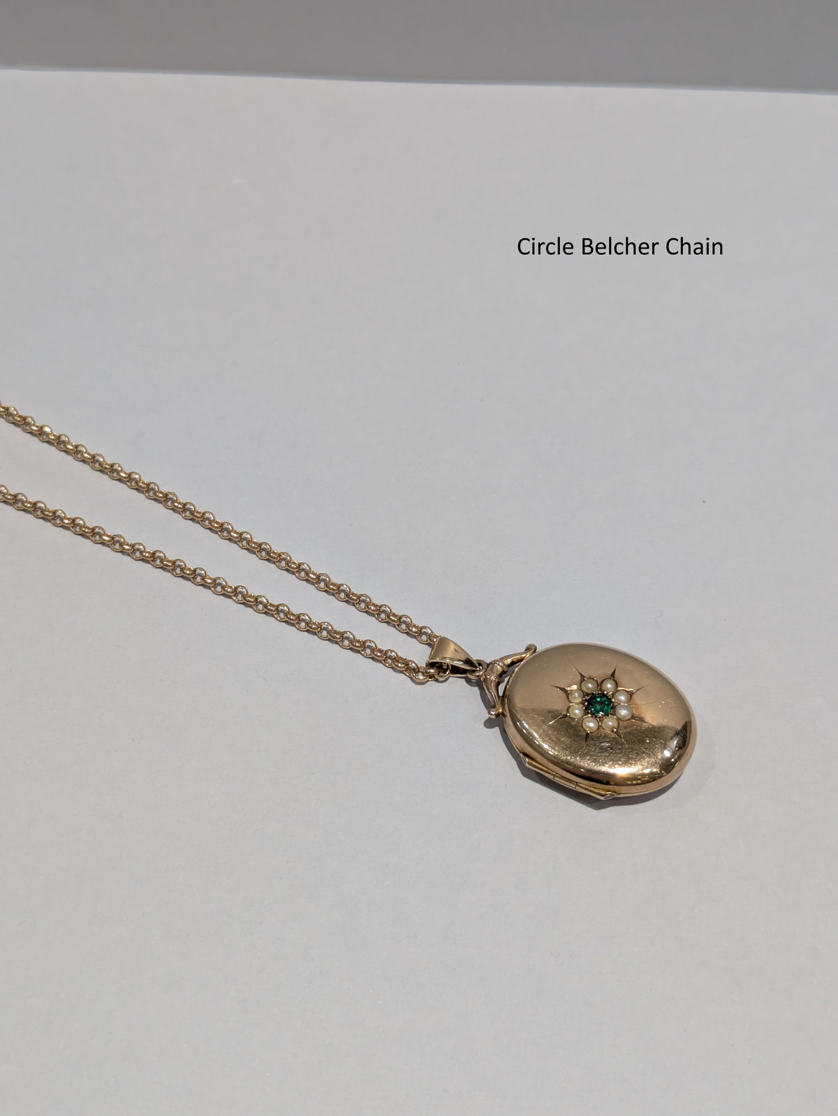 Rose Gold Locket with Gem Cluster