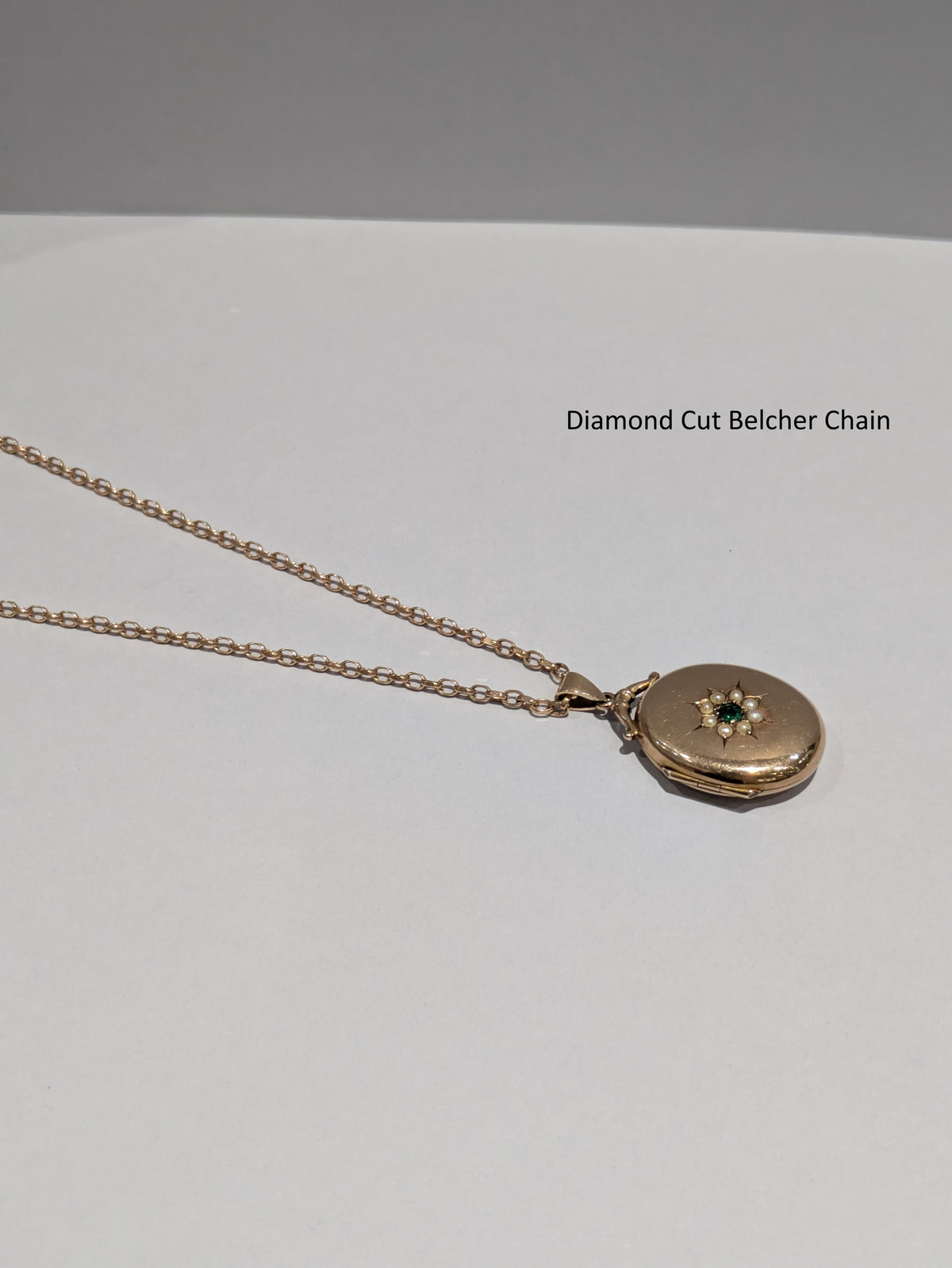 Rose Gold Locket with Gem Cluster