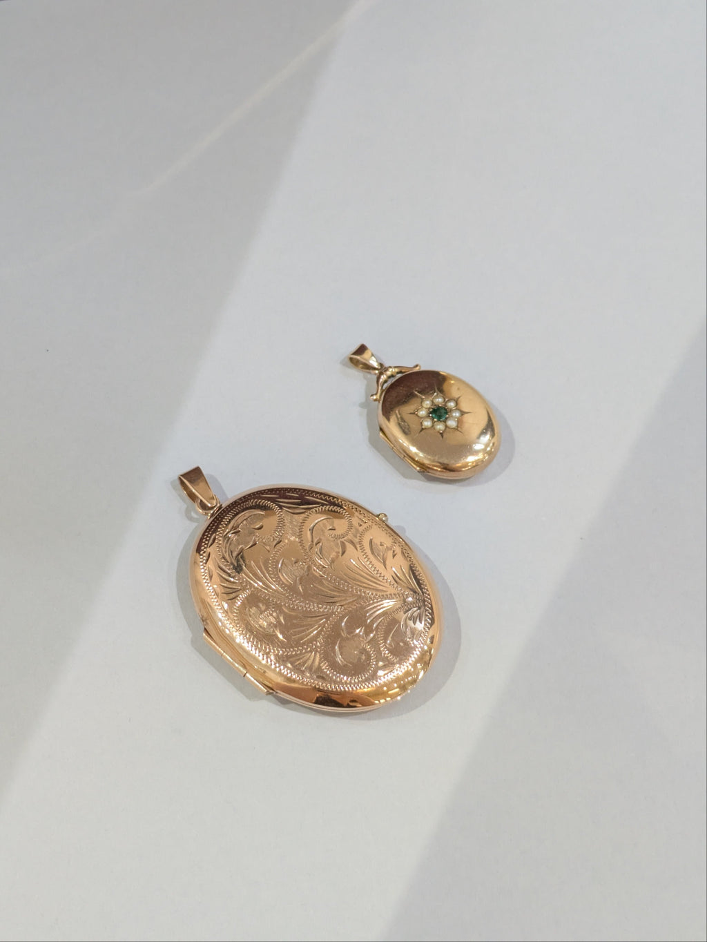 Rose Gold Locket with Gem Cluster