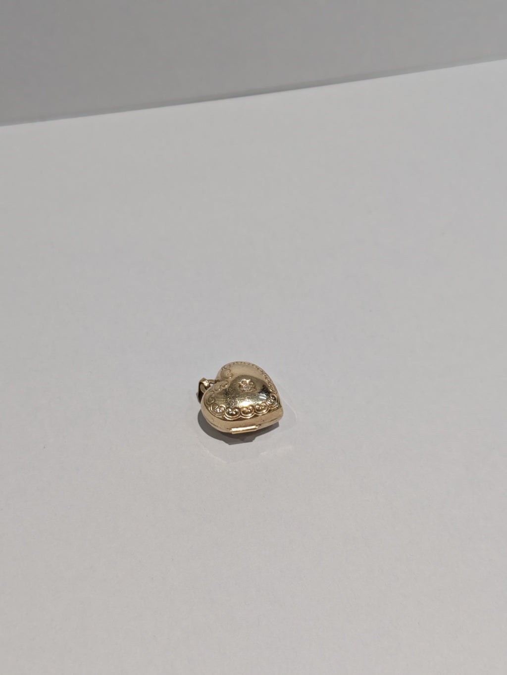 Yellow Gold Heart Locket with Gem