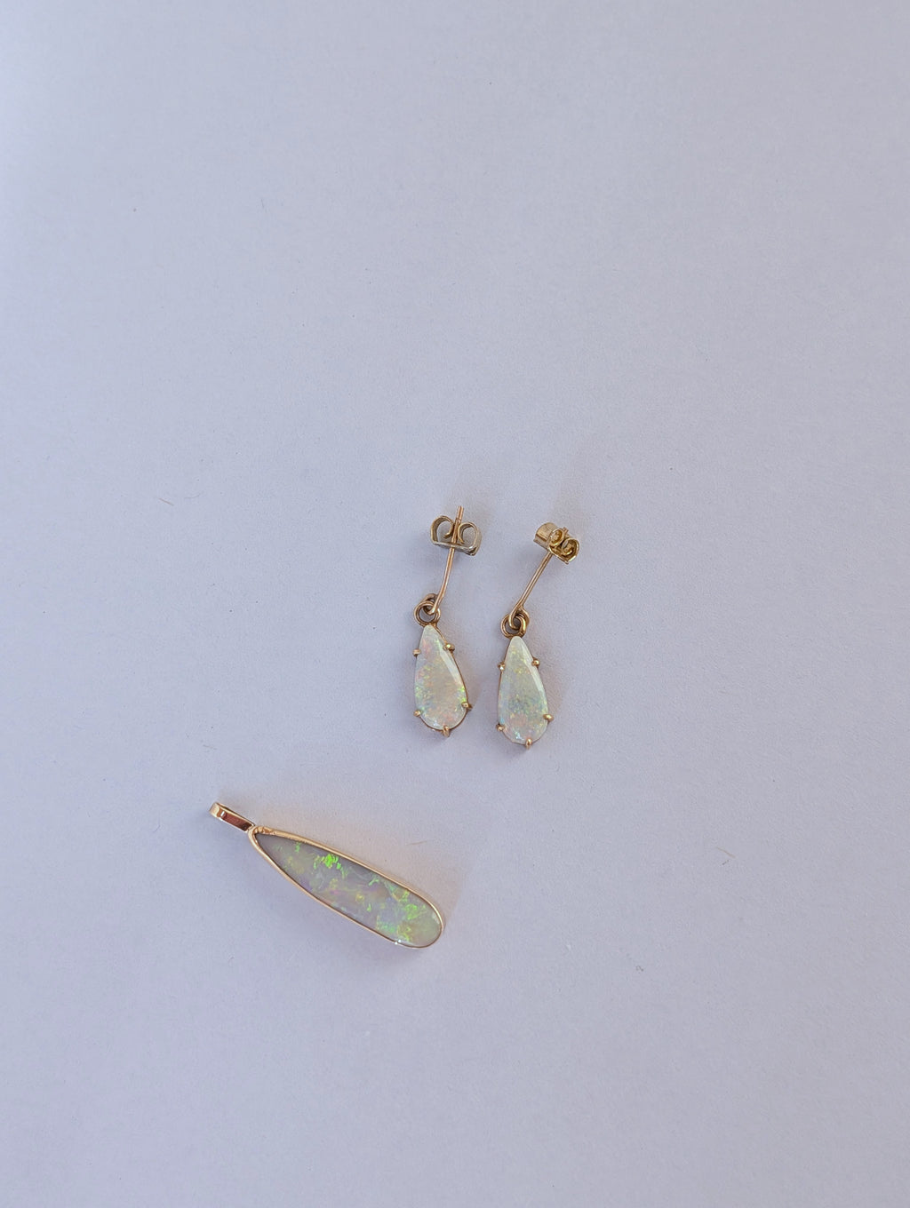 Opal Earring and Pendant Set