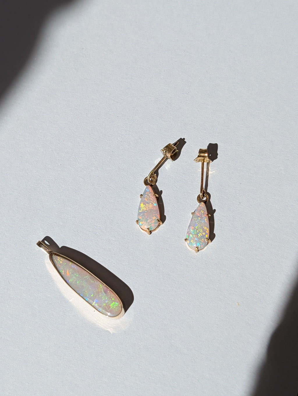 Opal Earring and Pendant Set