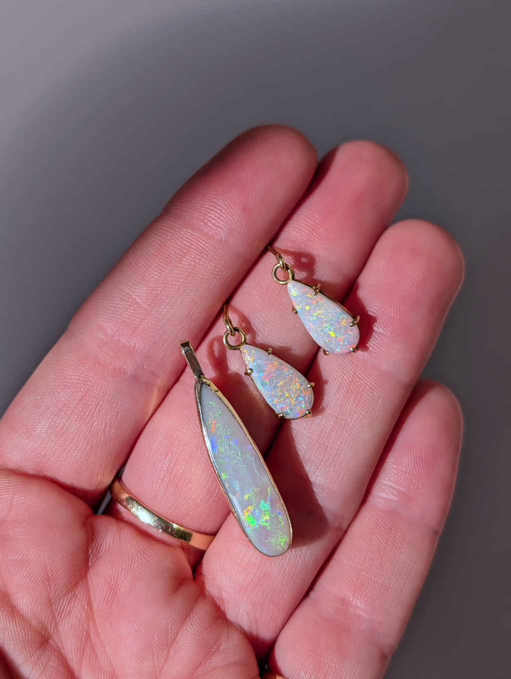 Opal Earring and Pendant Set