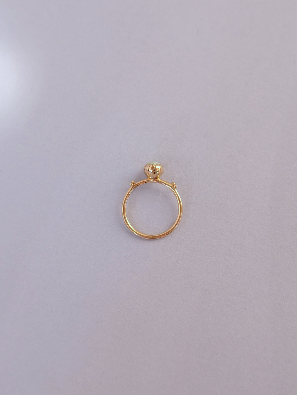 White Opal Cupped Ring