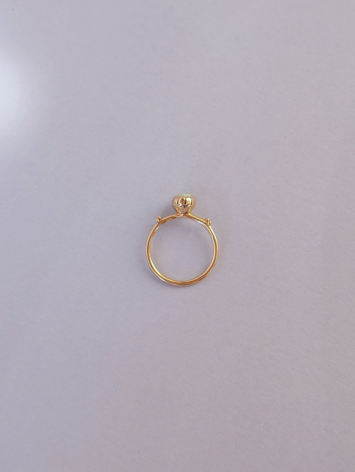 White Opal Cupped Ring