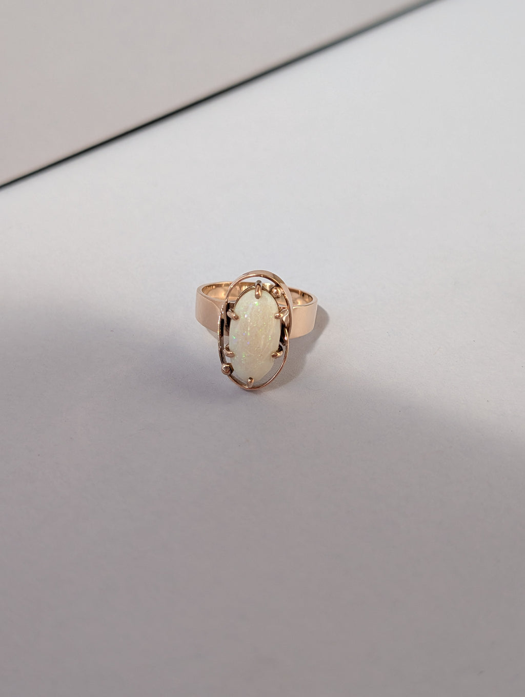 Long Oval Opal Ring