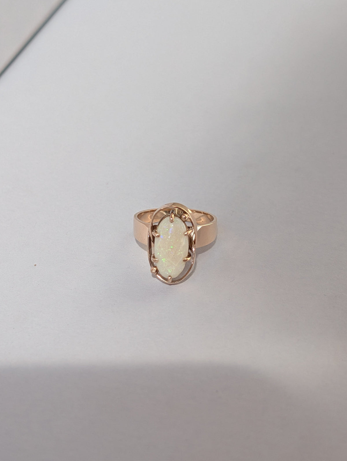 Long Oval Opal Ring