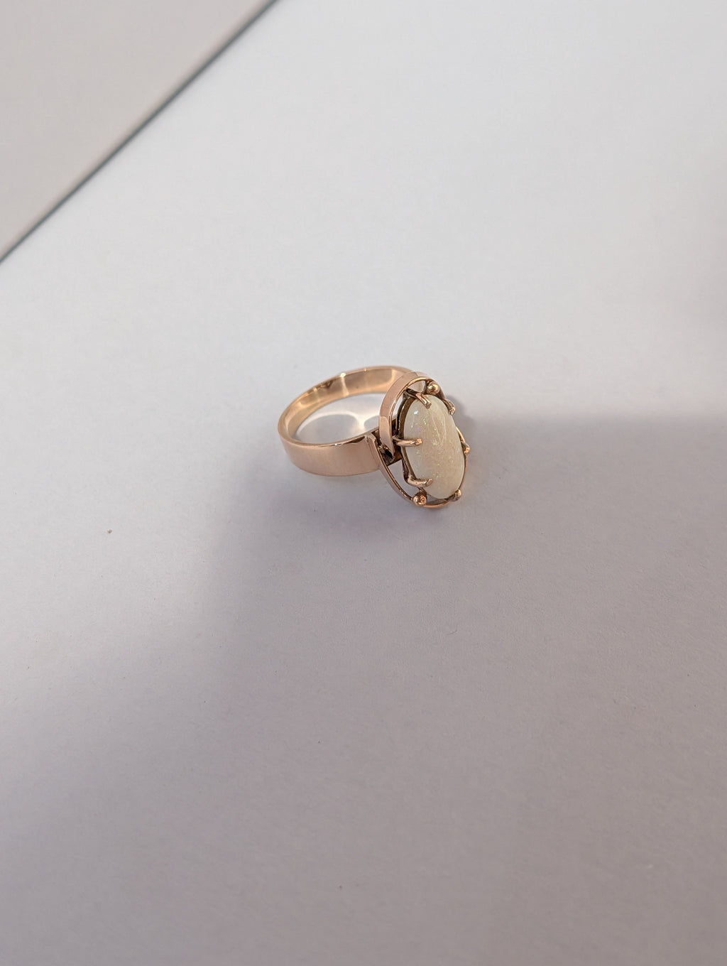 Long Oval Opal Ring