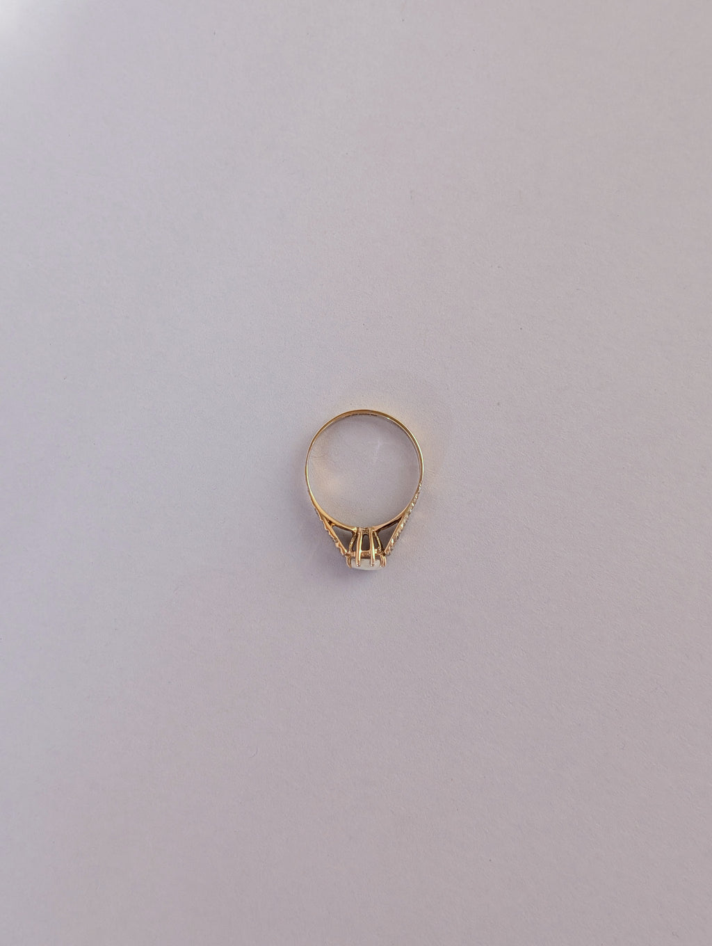 Fine Textured Band Opal Ring