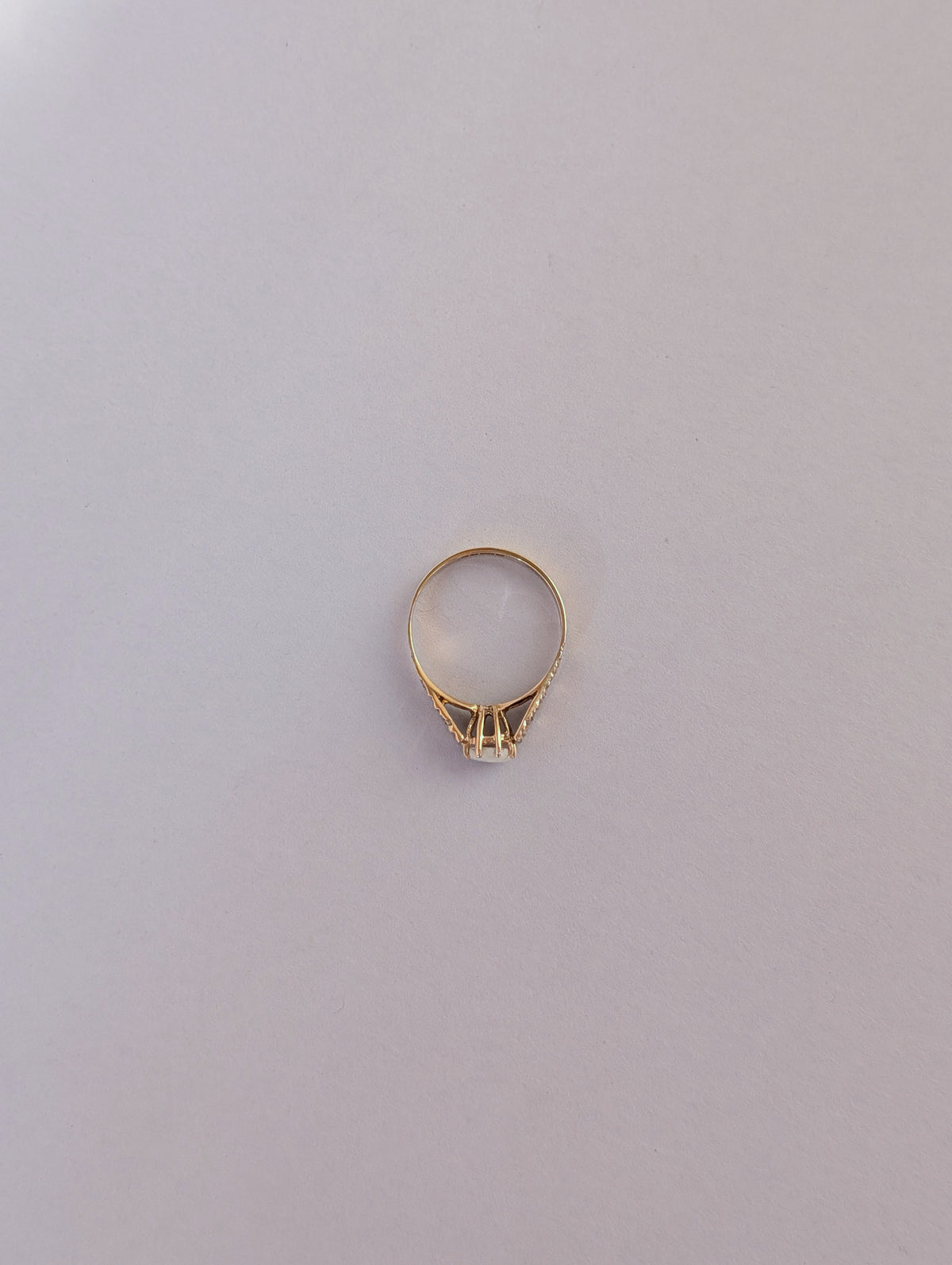 Fine Textured Band Opal Ring