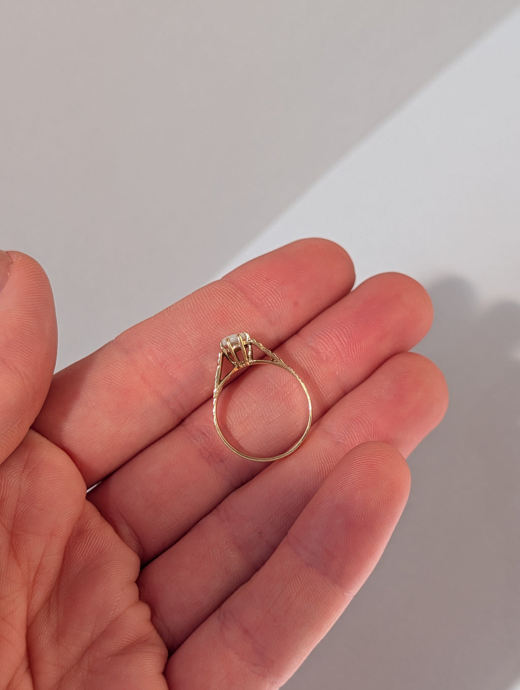 Fine Textured Band Opal Ring