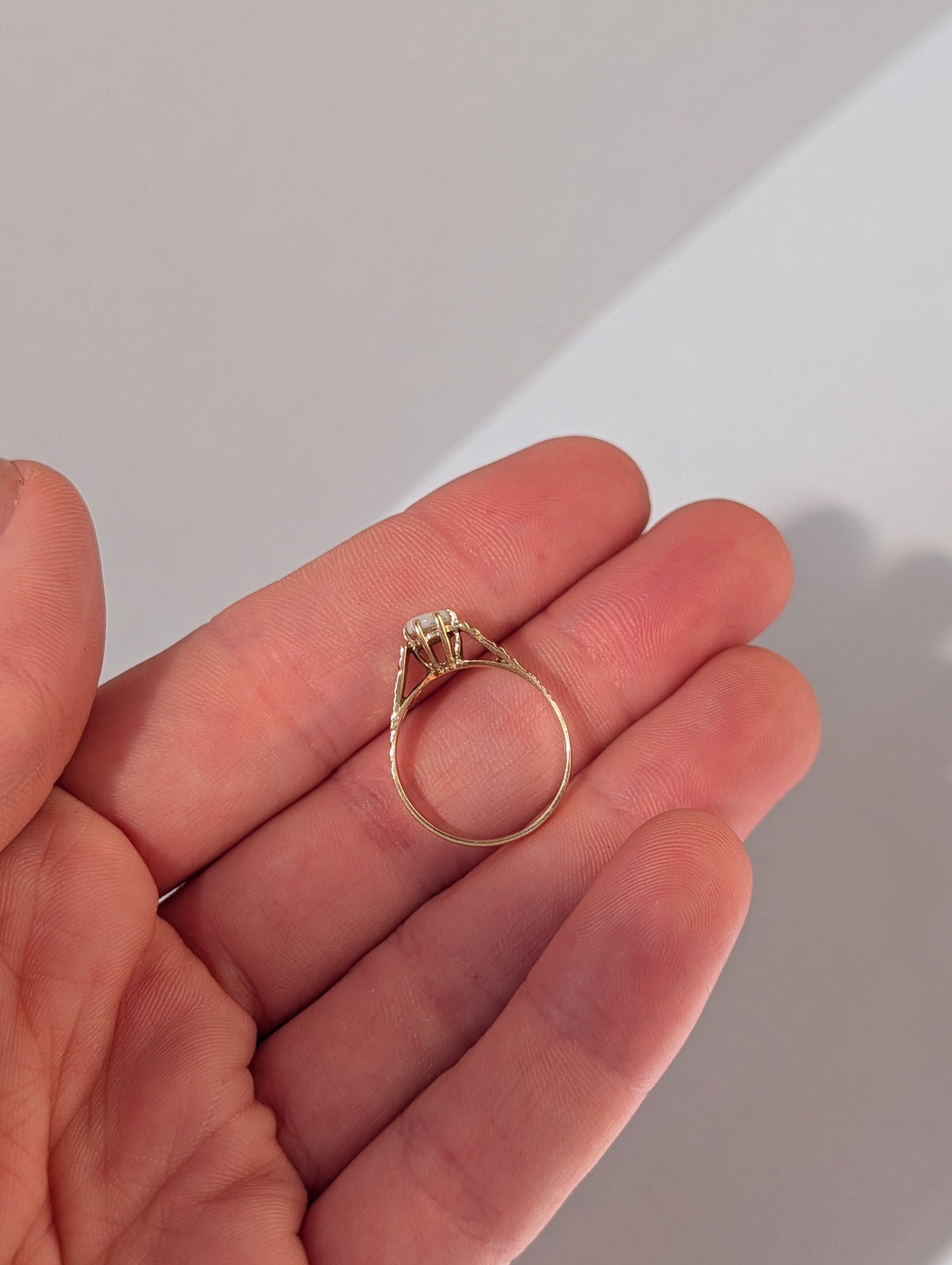 Fine Textured Band Opal Ring